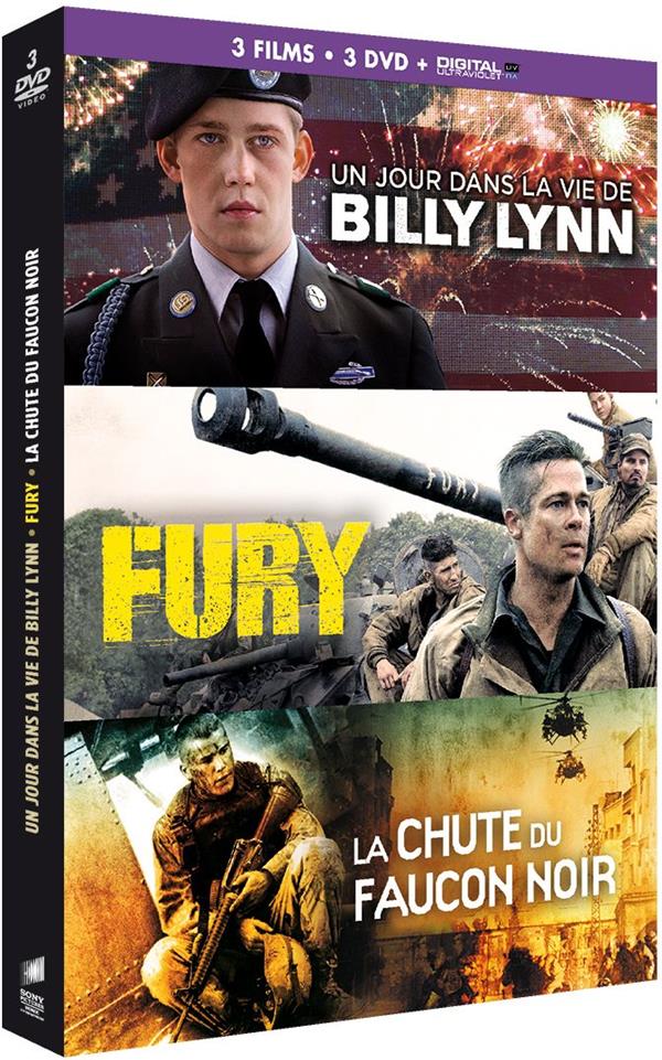 Coffret : Un jour dans la vie de Billy Lynn + Fury + La Chute du Faucon Noir [DVD]