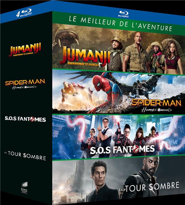 Le Meilleur de l'aventure - Coffret : Jumanji : Bienvenue dans la jungle + Spider-Man : Homecoming + SOS Fantômes + La Tour Sombre [Blu-ray]