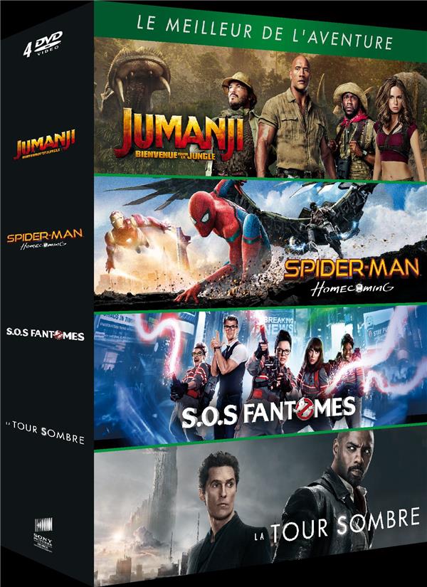 Le Meilleur de l'aventure - Coffret : Jumanji : Bienvenue dans la jungle + Spider-Man : Homecoming + SOS Fantômes + La Tour Sombre [DVD]