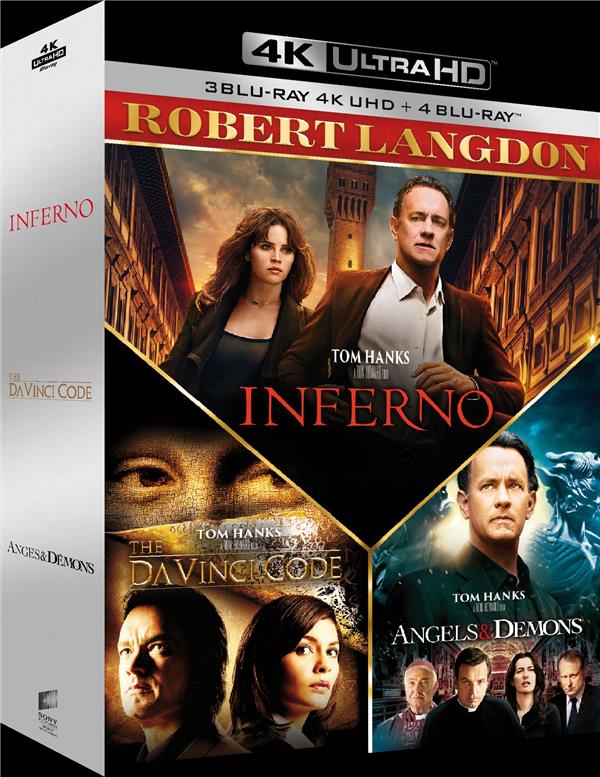Robert Langdon - Da Vinci Code + Anges & démons + Inferno [4K Ultra HD]