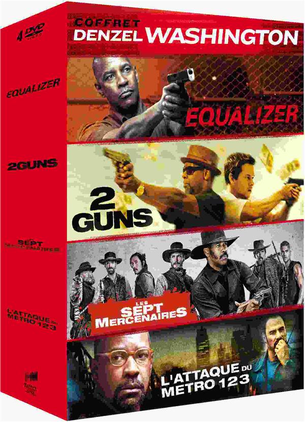 Coffret Denzel Washington - Equalizer + 2 Guns + Les Sept Mercenaires + L'Attaque du métro 123 [DVD]