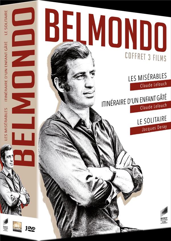 Coffret Belmondo 3 films : les misérables ; itinéraire d'un enfant gâté ; le solitaire [DVD]
