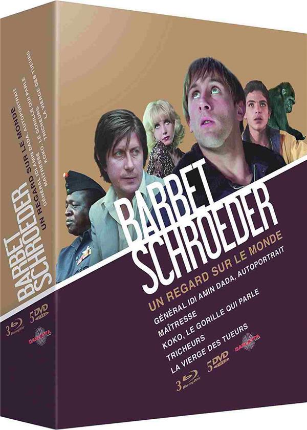 Coffret Barbet Schroeder : Un regard sur le monde (3 Blu-ray + 5 DVD : Général Idi Amin Dada, autoportrait + Maîtresse + Koko, le gorille qui parle + Tricheurs + La vierge des tueurs) [Blu-ray]