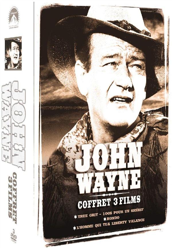 John Wayne - Coffret 3 films - True Grit, 100 pour un shérif + Hondo + L'homme qui tua Liberty Valance [DVD]