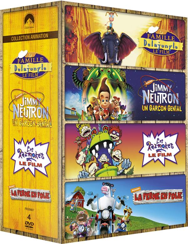 Paramount Collection Animation : La famille Delajungle, le film + Jimmy Neutron, un garçon génial + Les Razmoket, le film + La ferme en folie [DVD]