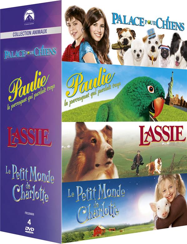 Paramount Collection Animaux : Palace pour chiens + Paulie le perroquet qui parlait trop + Lassie + Le petit monde de Charlotte [DVD]