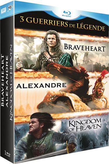 Guerriers de légende - Coffret 3 films : Alexandre + Braveheart + Kingdom of Heaven [Blu-ray]