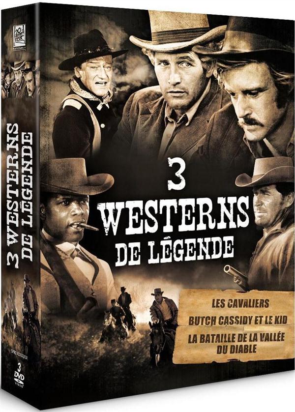 Westerns de légende - Coffret 3 films : Les cavaliers + La bataille de la vallée du diable + Butch Cassidy et le Kid [DVD]