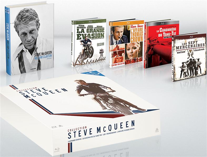 Collection Steve McQueen (I) - 4 films : La grande évasion + Les Sept mercenaires + L'affaire Thomas Crown + La canonnière du Yang-Tsé [Blu-ray]