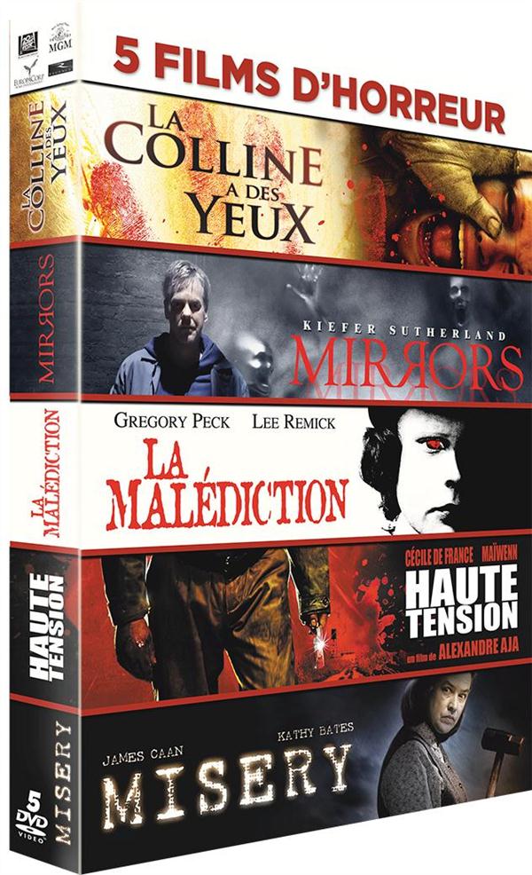 5 films d'horreur : La colline à des yeux + Mirrors + La malédiction + Haute tension + Misery [DVD]