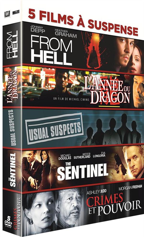5 films à suspense : From Hell + L'année du dragon + Usual Suspects + The Sentinel + Crimes et pouvoir [DVD]