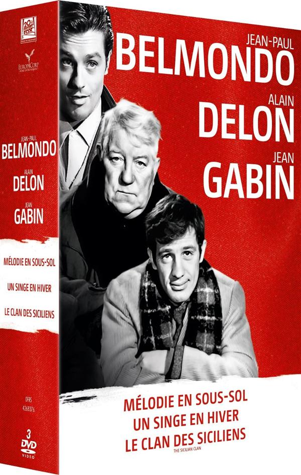 Belmondo-Delon-Gabin : Mélodie en sous-sol + Un Singe en hiver + Le Clan des Siciliens [DVD] - flash vidéo
