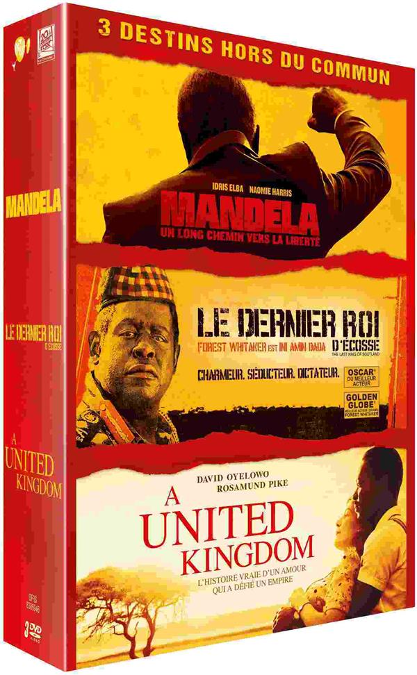 Coffret biopic 3 films : a united kingdom ; Mandela, un long chemin vers la liberté ; le dernier roi d'Ecosse [DVD]