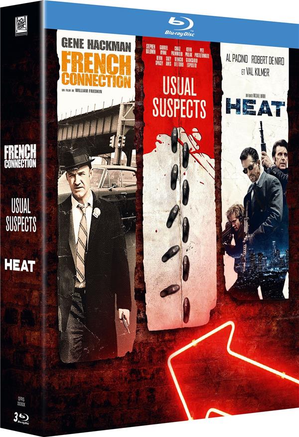Coffret 3 films : french connection ; heat ; usual suspects [Blu-ray]
