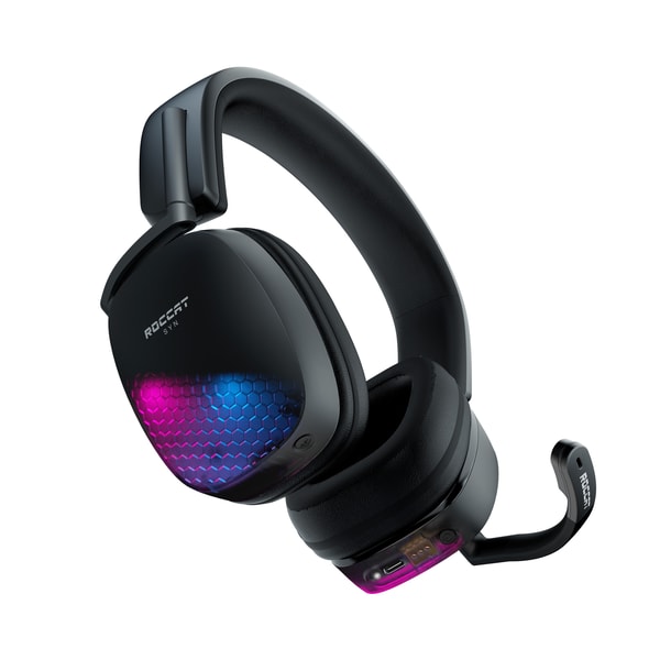 Roccat - Casque gaming RGB sans fil avec audio 3D et station Syn Max Air pour PC, PlayStation et Nintendo Switch - flash vidéo