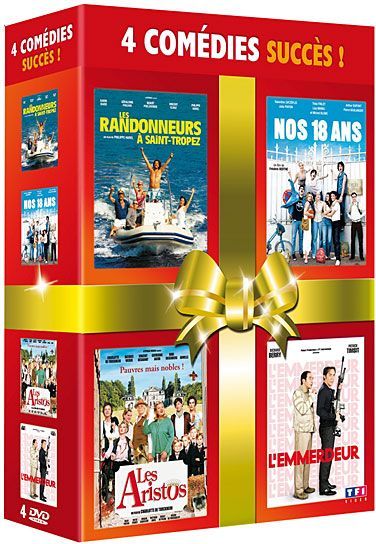 Coffret 4 comédies succès ! - Les randonneurs à Saint-Tropez + Nos 18 ans + Les aristos + L'emmerdeur [DVD]