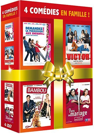 Coffret 4 comédies en famille ! - Demandez la permission aux enfants + Victor + Bambou + 7 ans de mariage [DVD]