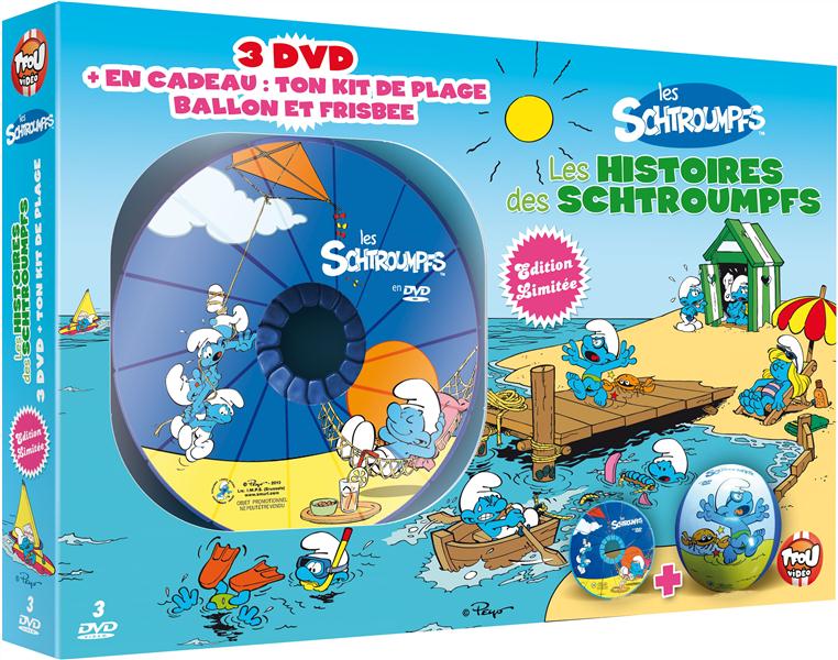 Les Schtroumpfs - Les histoires des Schtroumpfs - Coffret 3 DVD + Kit de plage (ballon et frisbee) [DVD]