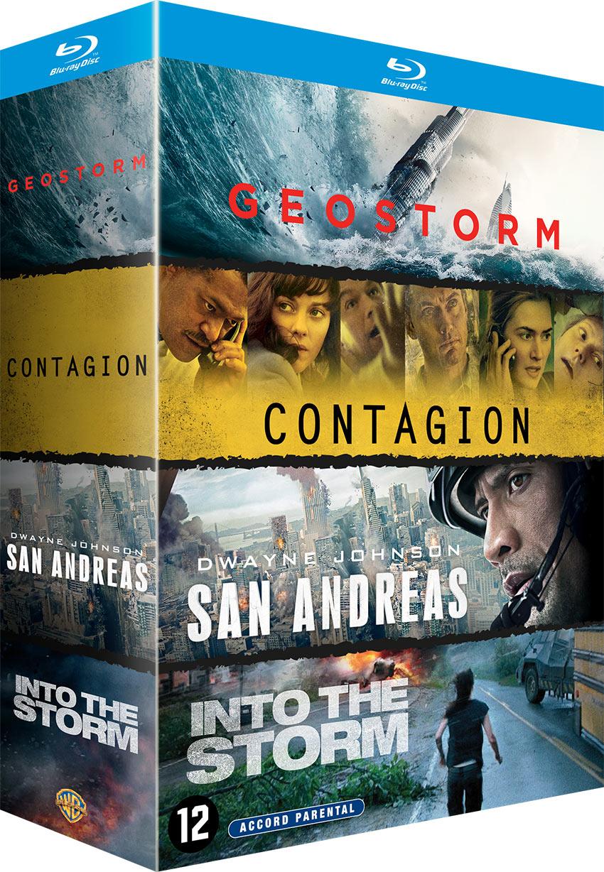 Coffret 4 films : Contagion + Geostorm + San Andreas + Into the Storm [DVD]