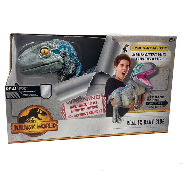 Jurassic World - Dinosaure animatronique hyperréaliste Real FX Baby Blue