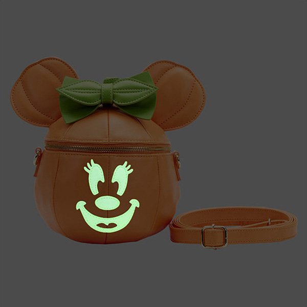 Loungefly: Disney - Minnie Mouse - Glow Face Pumpkin Minnie Figural Crossbody Bag - flash vidéo