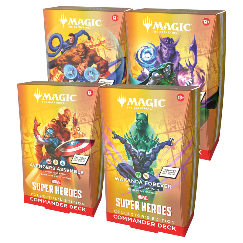 Magic: The Gathering - Marvel Super Heroes Collector's Edition Commander Decks Assortment (4 Collector's Edition Commander Decks)