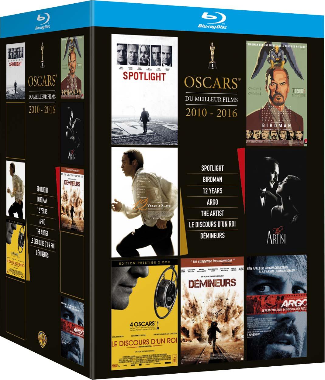 Oscars du meilleur film 2010 - 2016 : Spotlight + Birdman + 12 Years A Slave + Argo + The Artist + Le discours d'un roi + Démineurs [Blu-ray]
