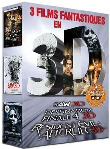 3 films fantastiques en 3D : Saw 3D + Destination Finale 4 3D + Resident Evil: Afterlife 3D [DVD]