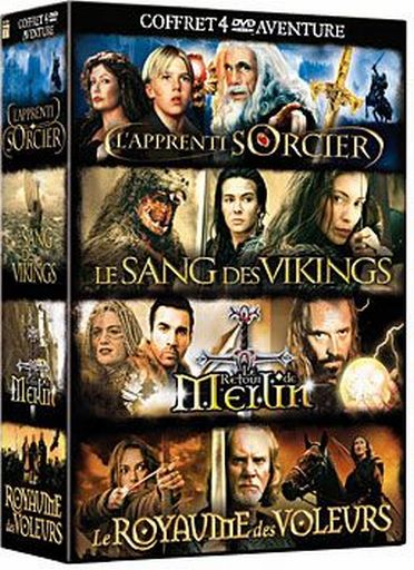 Coffret aventure : Le sang des vikings ; Le royaume des voleurs ; Le retour de Merlin ; L'apprenti sorcier [DVD]