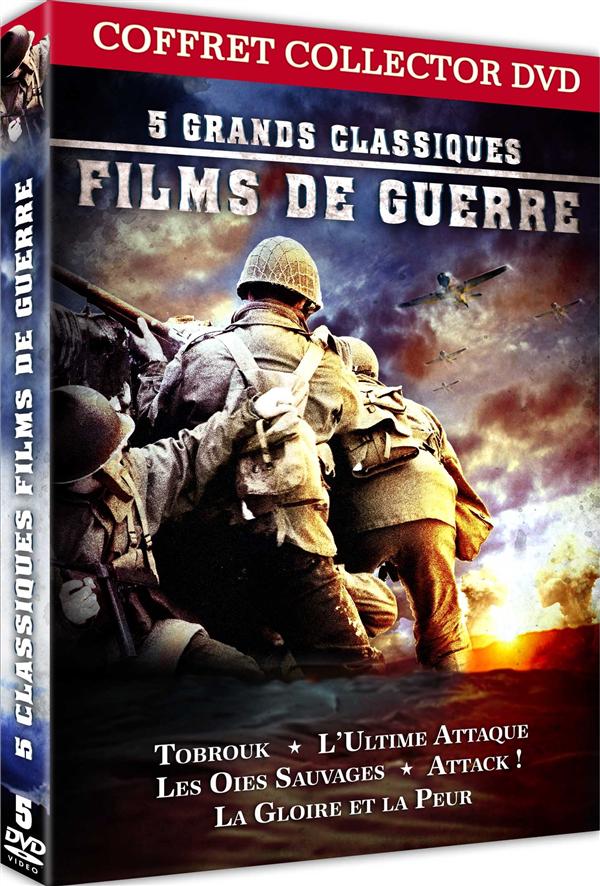 5 classiques films de guerre : L'ultime attaque (Zulu Dawn) + Les oies sauvages + La gloire et la peur + Attack! (Attaque) + Tobrouk - Commando vers l'enfer [DVD]