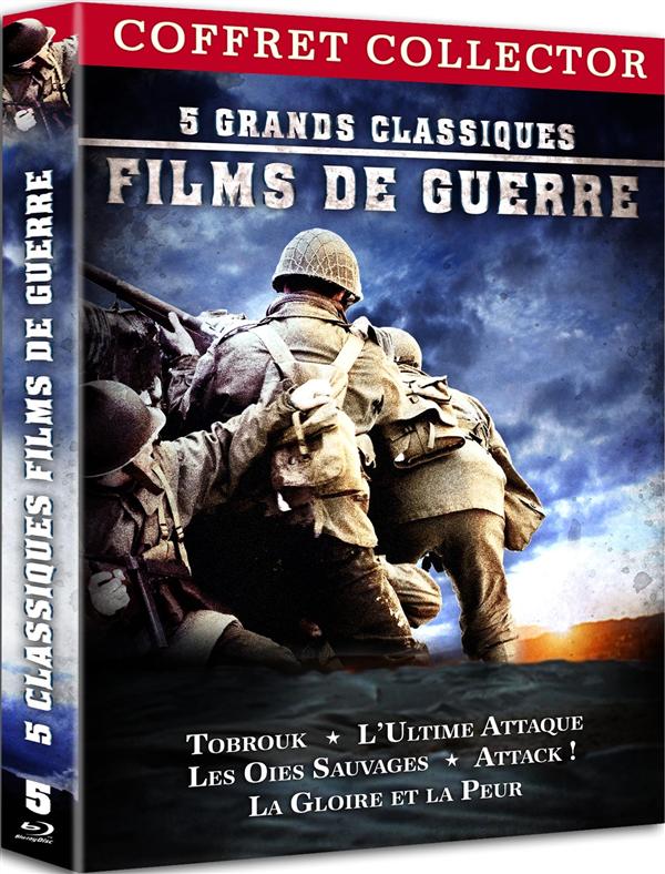 5 classiques films de guerre : L'ultime attaque (Zulu Dawn) + Les oies sauvages + La gloire et la peur + Attack! (Attaque) + Tobrouk - Commando vers l'enfer [Blu-ray]