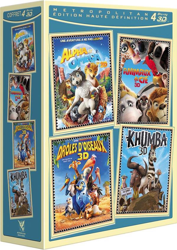Khumba + Drôles d'oiseaux + Animaux & Cie + Alpha & Omega [Blu-ray 3D]
