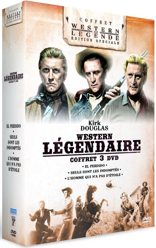 Western légendaire - Coffret Kirk Douglas : L'homme qui n'a pas d'étoile + Seuls sont les indomptés + El perdido [DVD] - flash vidéo