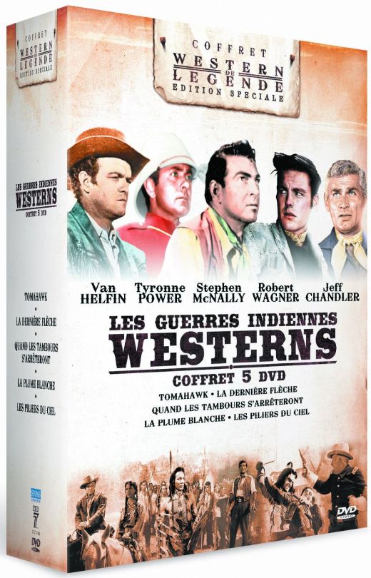 Les Guerres indiennes - Coffret : Tomahawk + La Dernière Flèche + Quand les tambours s'arrêteront + La Plume blanche + Les Piliers du ciel [DVD] - flash vidéo