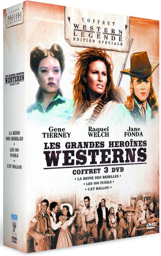 Westerns - Les grandes héroïnes : La reine des rebelles + Les 100 fusils + Cat Ballou - Coffret 3 films [DVD] - flash vidéo