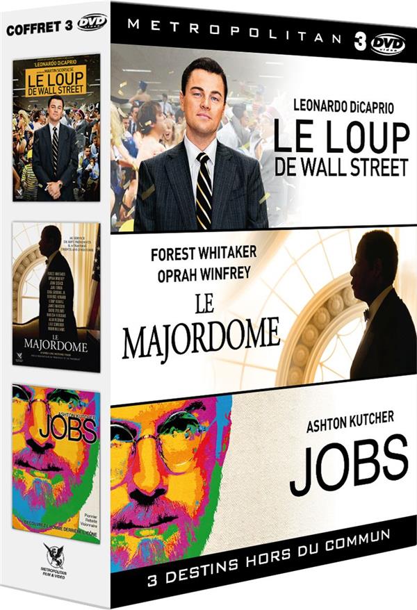 3 destins hors du commun : Le Majordome + Le Loup de Wall Street + Jobs [DVD]