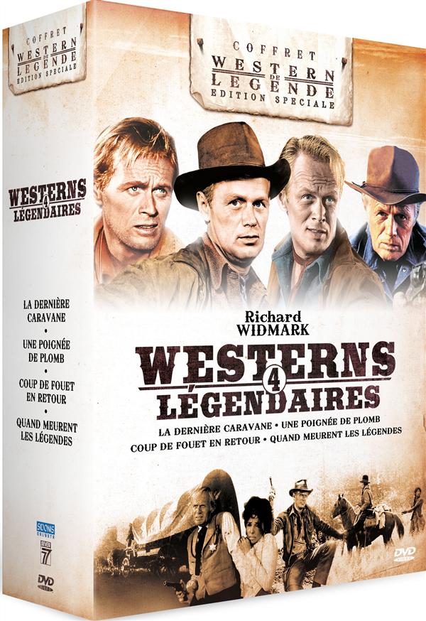 Richard Widmark - 4 westerns légendaires : Coup de Fouet en Retour + Une Poignée de Plomb + La Dernière Caravane + Quand meurent les légendes [DVD] - flash vidéo