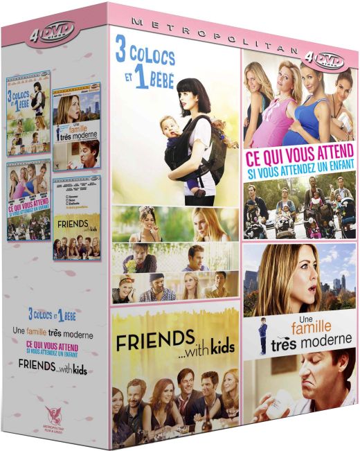 Bébé - Coffret 4 films : 3 colocs et 1 bébé + Une famille très moderne + Ce qui vous attend si vous attendez un enfant + Friends with Kids [DVD]