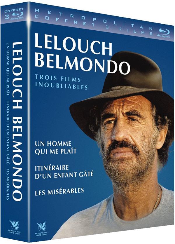Claude Lelouch / Jean-Paul Belmondo : Un homme qui me plaît + Itinéraire d'un enfant gâté + Les Misérables [Blu-ray] - flash vidéo