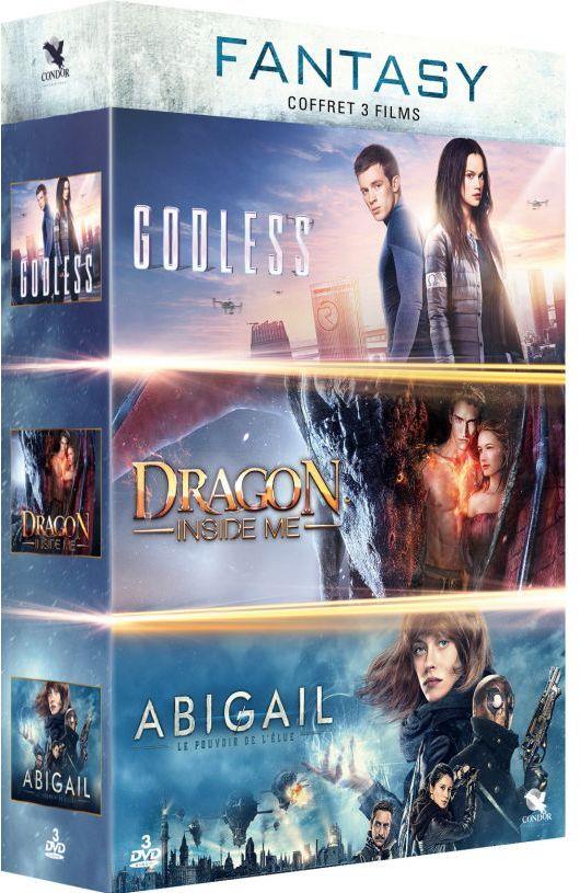 Fantasy - Coffret 3 films : Godless + Dragon Inside Me + Abigail : le pouvoir de l'Élue [DVD]