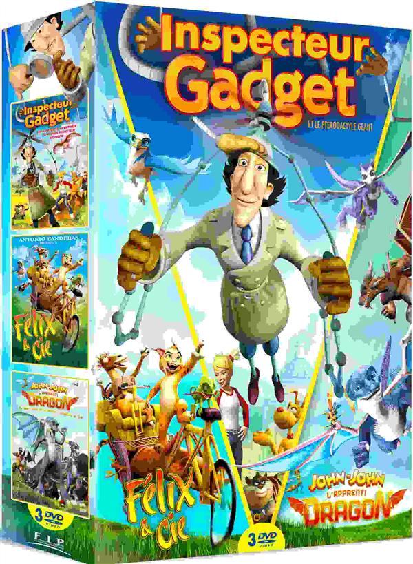 Félix et Cie + Gadget 3D - Inspecteur Gadget et le ptérodactyle géant + John John, l'apprenti dragon [DVD] - flash vidéo