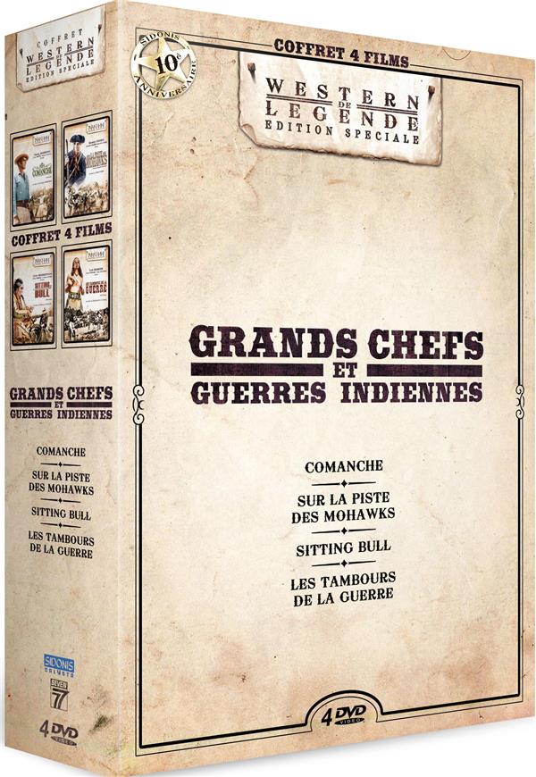 Les Grands chefs et guerres indiennes : Comanche + Sur la piste des Mohawks + Sitting Bull + Les Tambours de la guerre [DVD] - flash vidéo