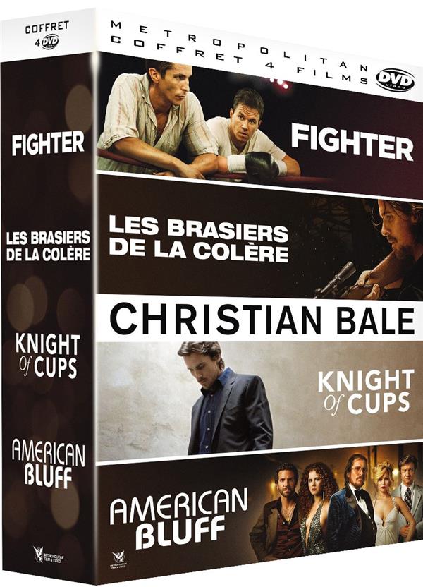 Christian Bale : American Bluff + Knight of Cups + Les Brasiers de la colère + Fighter [DVD]