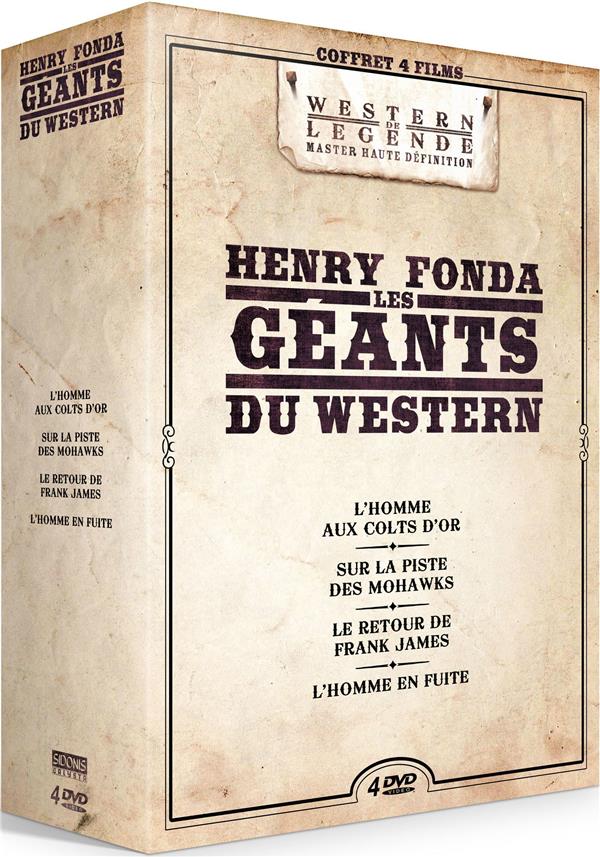 Henry Fonda - Les Géants du Western : L'Homme aux Colts d'Or + Sur la Piste des Mohawks + Le Retour de Frank James + L'Homme en Fuite [DVD] - flash vidéo