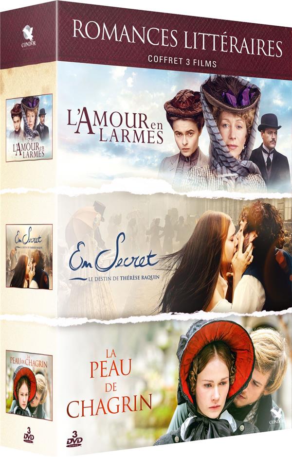 Romances littéraires - Coffret : L'Amour en larmes + En secret : le destin de Thérèse Raquin + La Peau de chagrin [DVD]