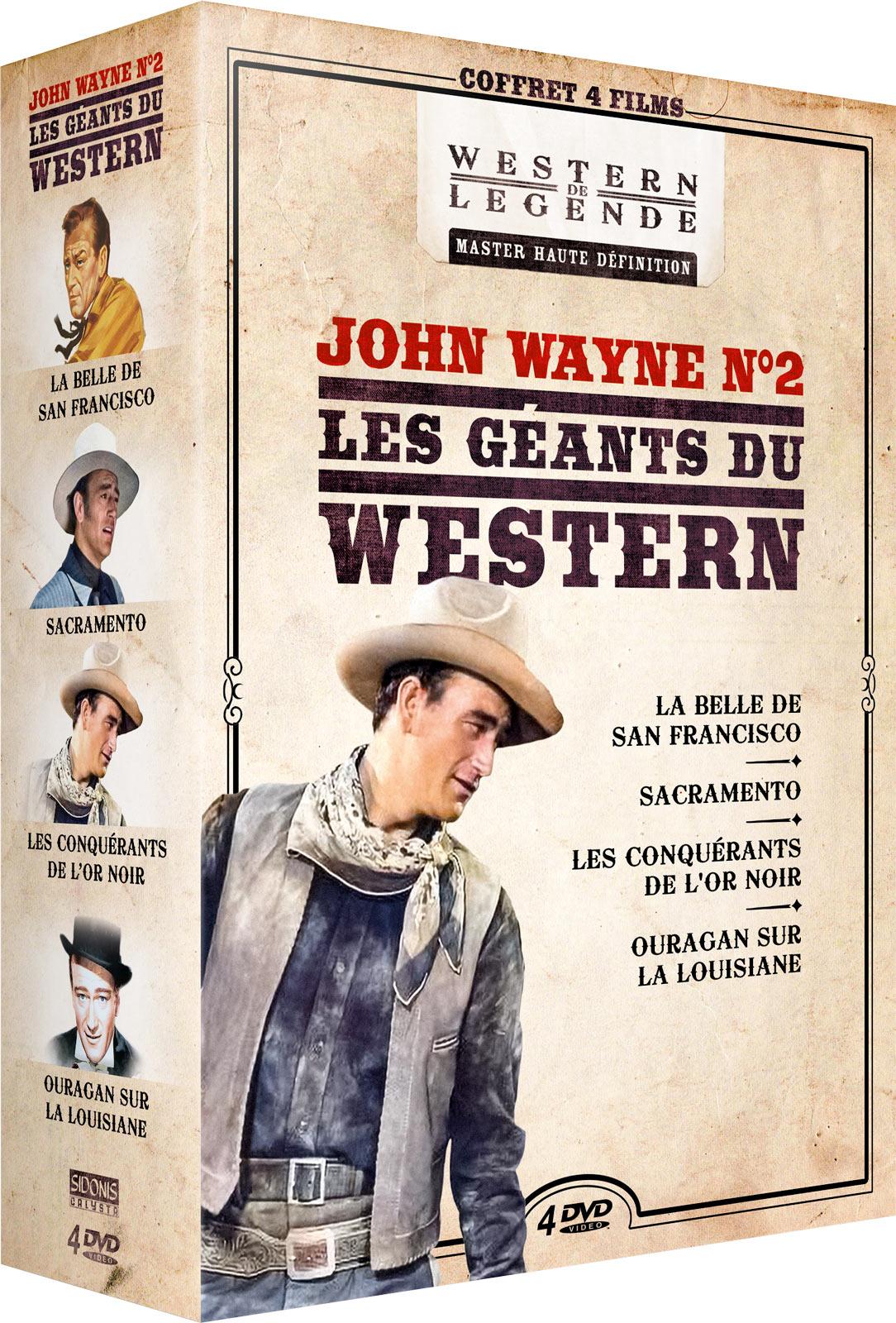 John Wayne n°2 - Les Géants du Western : Ouragan sur la Louisiane + Sacramento + Les Conquérants de l'or noir + La Belle de San Francisco [DVD]