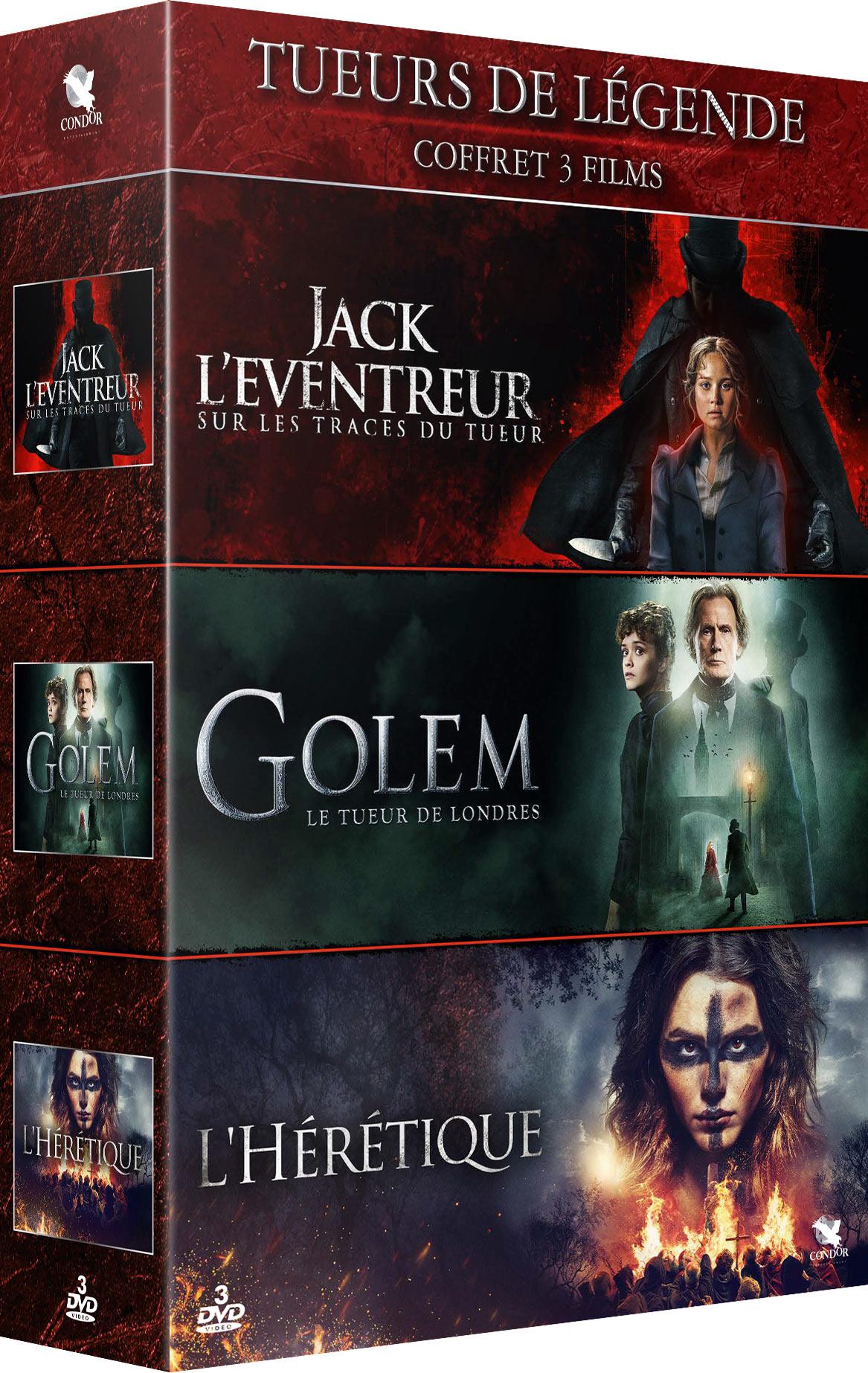 Coffret Tueurs de légende - 3 films : Jack l'Éventreur - Sur les traces du tueur + Golem, le tueur de Londres + L'Hérétique [DVD]
