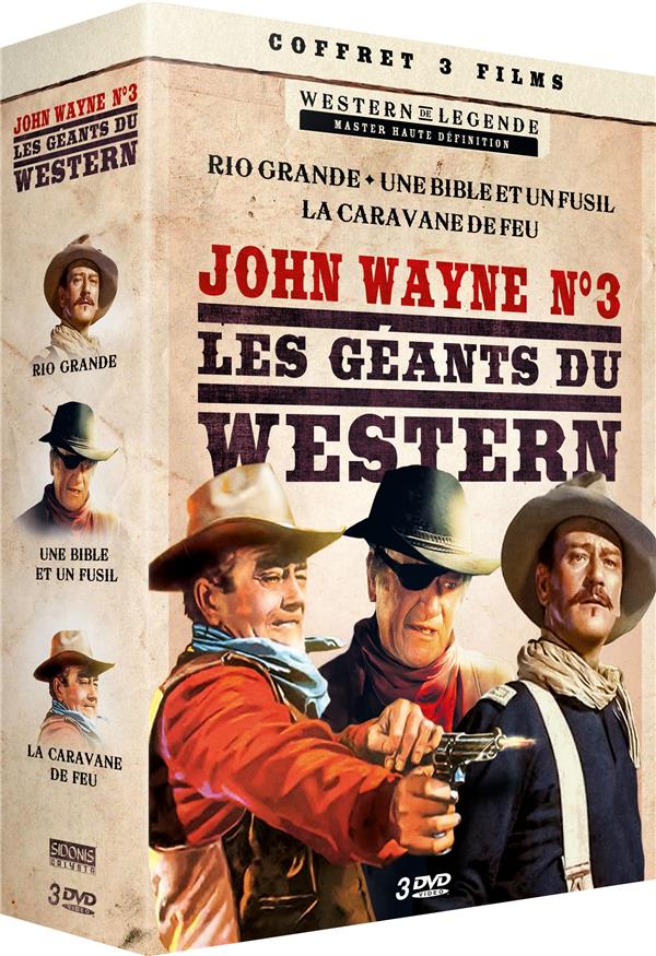 John Wayne n°3 - Les Génts du Western : Rio Grande + Une bible et un fusil + La Caravane de feu [DVD] - flash vidéo