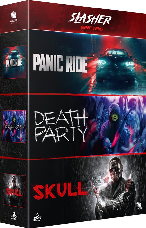 Slasher - Coffret 3 films : Panic Ride + Death Party + Skull [DVD] - flash vidéo