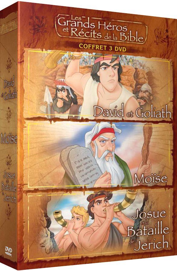 Les Grands Héros et Récits de la Bible - Coffret - David et Goliath + Moïse + Josué et la bataille de Jéricho [DVD] - flash vidéo